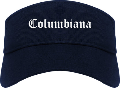 Columbiana Ohio OH Old English Mens Visor Cap Hat Navy Blue