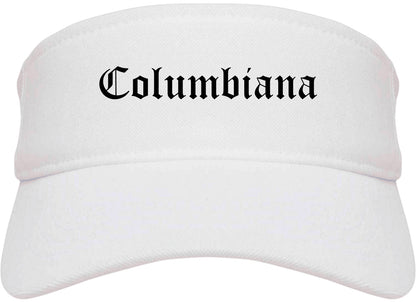 Columbiana Ohio OH Old English Mens Visor Cap Hat White