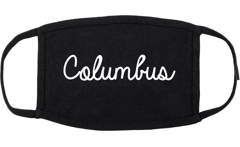 Columbus Georgia GA Script Cotton Face Mask Black
