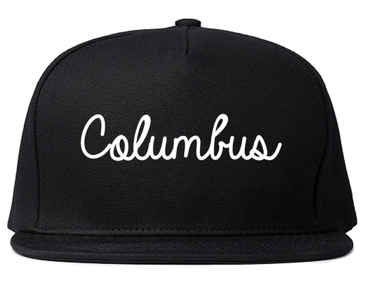 Columbus Georgia GA Script Mens Snapback Hat Black