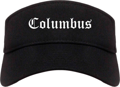 Columbus Mississippi MS Old English Mens Visor Cap Hat Black