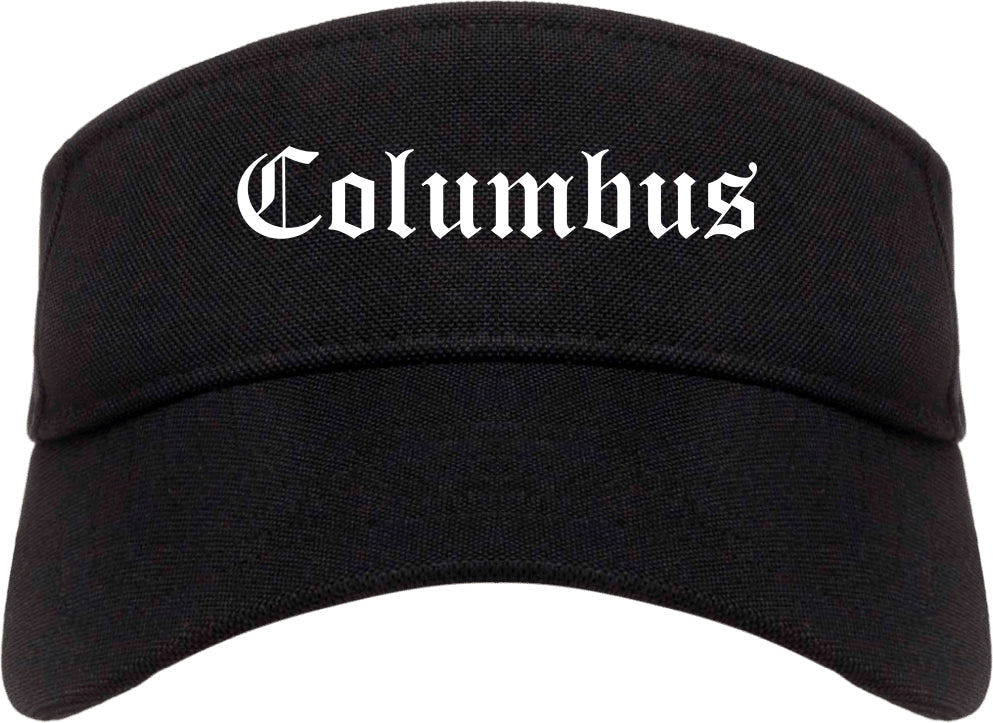 Columbus Ohio OH Old English Mens Visor Cap Hat Black