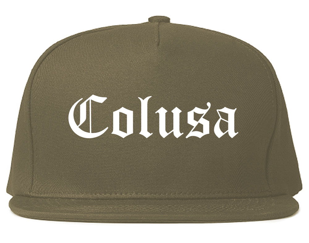 Colusa California CA Old English Mens Snapback Hat Grey