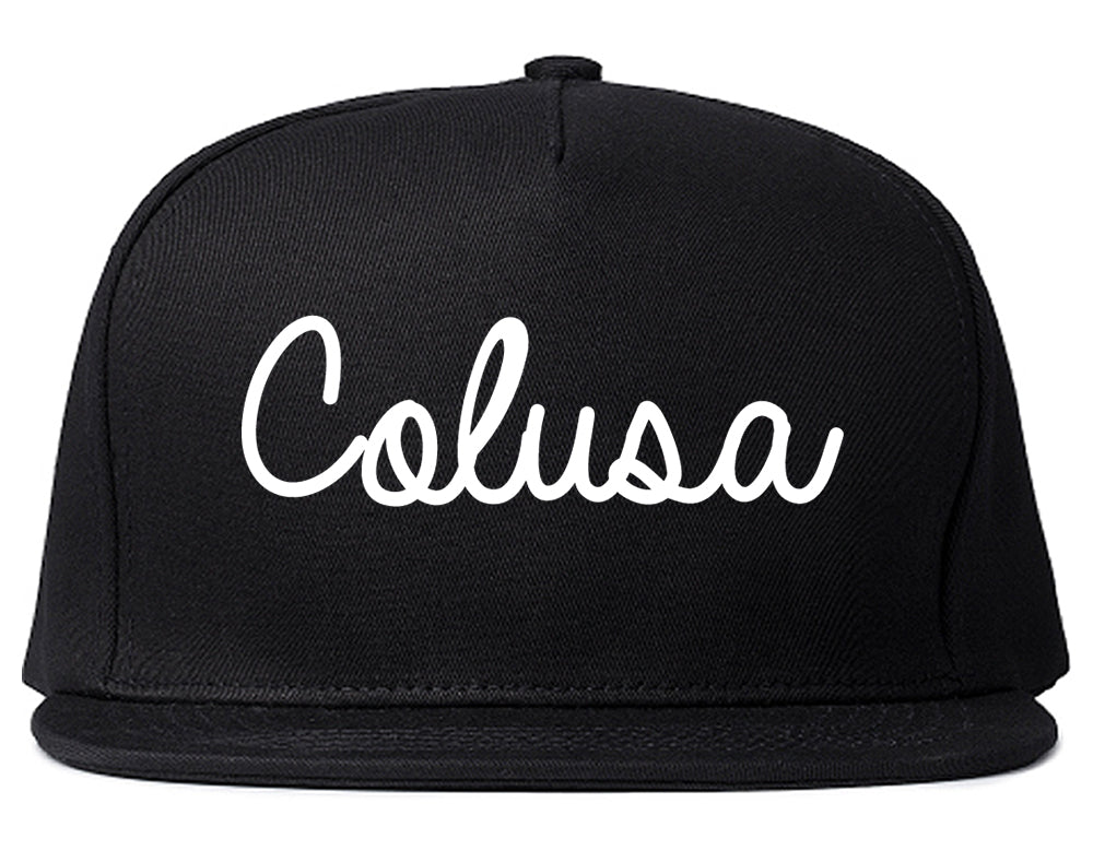 Colusa California CA Script Mens Snapback Hat Black