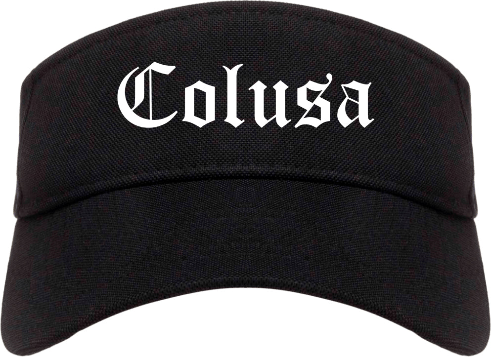 Colusa California CA Old English Mens Visor Cap Hat Black