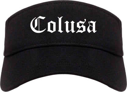 Colusa California CA Old English Mens Visor Cap Hat Black
