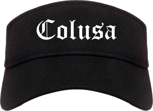 Colusa California CA Old English Mens Visor Cap Hat Black