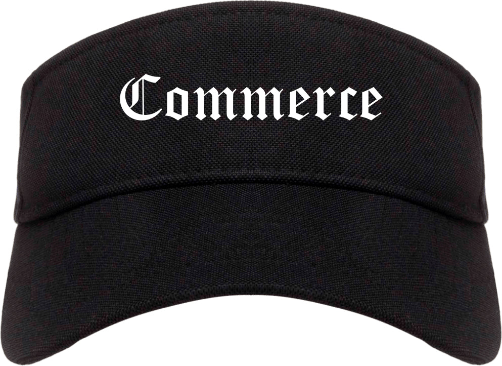 Commerce California CA Old English Mens Visor Cap Hat Black
