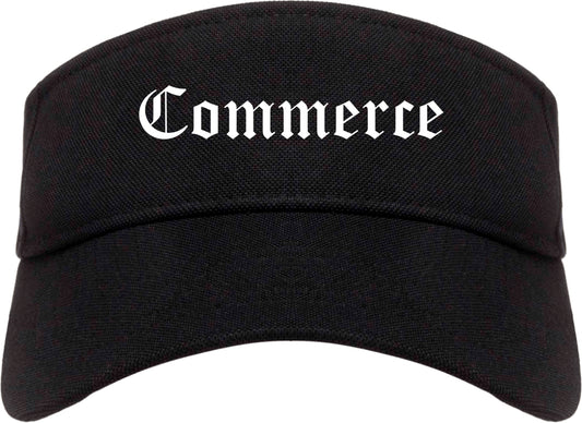 Commerce Georgia GA Old English Mens Visor Cap Hat Black