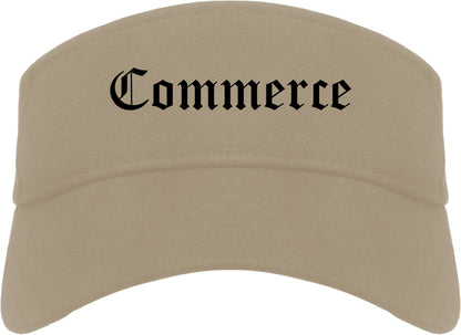 Commerce Georgia GA Old English Mens Visor Cap Hat Khaki