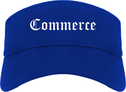 Commerce Georgia GA Old English Mens Visor Cap Hat Royal Blue