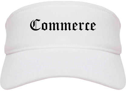 Commerce Georgia GA Old English Mens Visor Cap Hat White