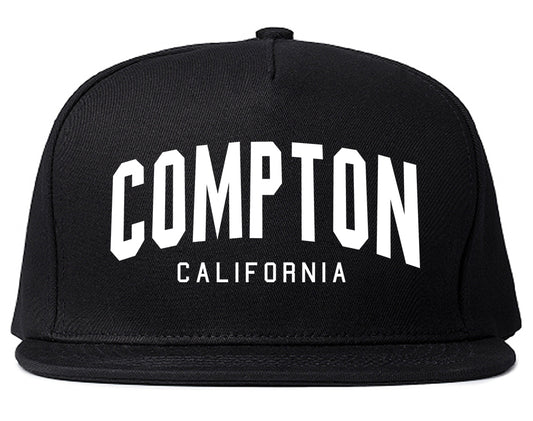 Compton California Arch Mens Snapback Hat Black