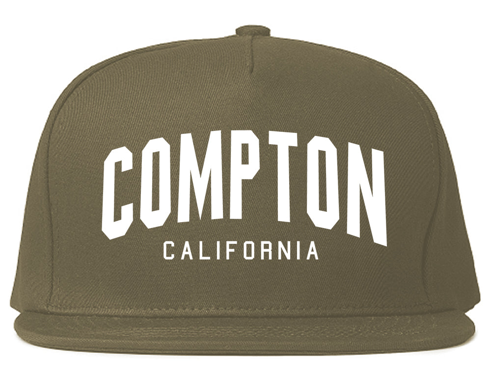 Compton California Arch Mens Snapback Hat Grey