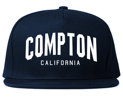 Compton California Arch Mens Snapback Hat Navy Blue