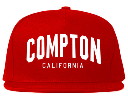 Compton California Arch Mens Snapback Hat Red