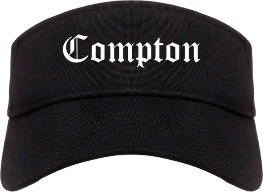 Compton California CA Old English Mens Visor Cap Hat Black