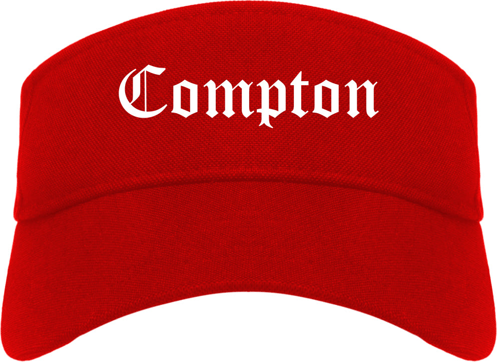 Compton California CA Old English Mens Visor Cap Hat Red