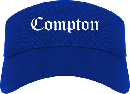 Compton California CA Old English Mens Visor Cap Hat Royal Blue