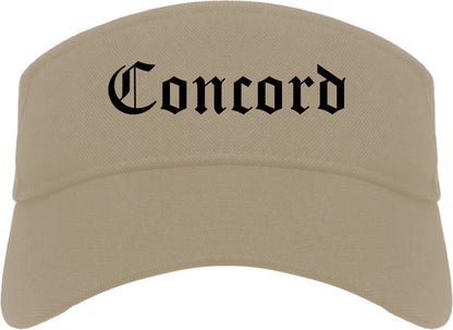 Concord California CA Old English Mens Visor Cap Hat Khaki