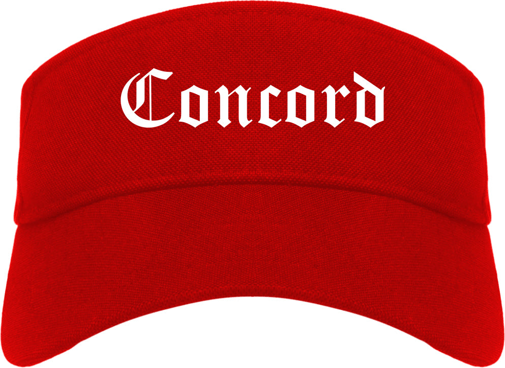 Concord California CA Old English Mens Visor Cap Hat Red