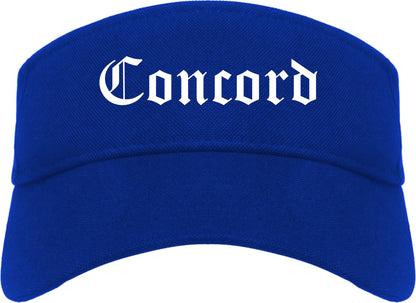 Concord California CA Old English Mens Visor Cap Hat Royal Blue