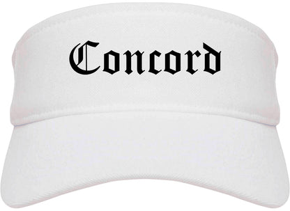 Concord California CA Old English Mens Visor Cap Hat White