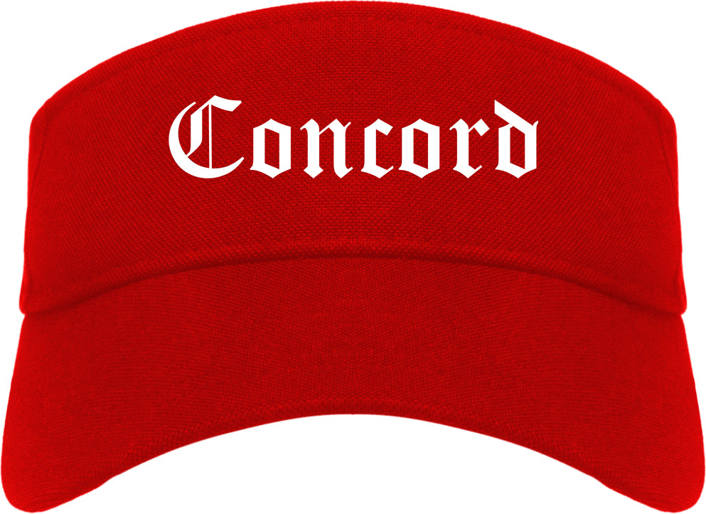 Concord New Hampshire NH Old English Mens Visor Cap Hat Red