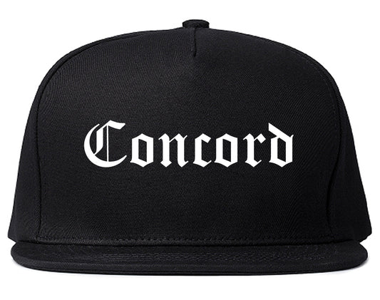 Concord North Carolina NC Old English Mens Snapback Hat Black