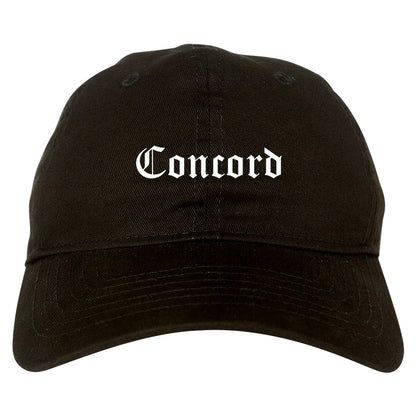 Concord North Carolina NC Old English Mens Dad Hat Baseball Cap Black