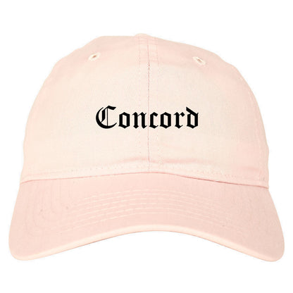 Concord North Carolina NC Old English Mens Dad Hat Baseball Cap Pink