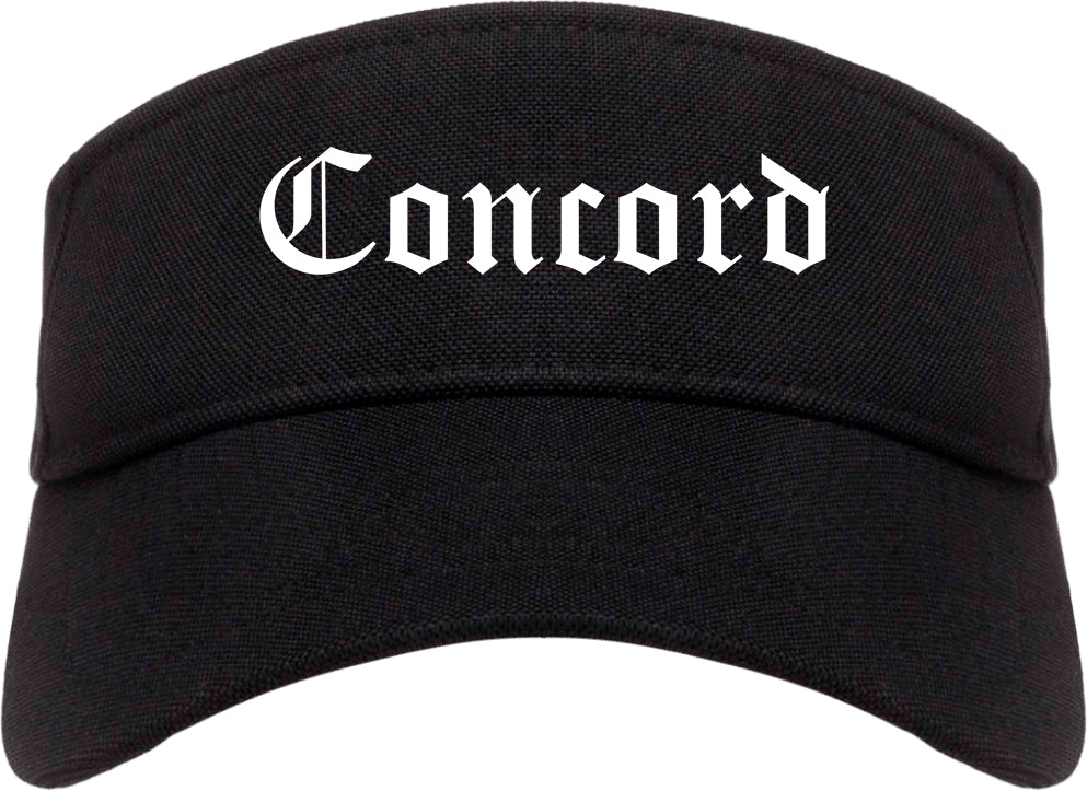 Concord North Carolina NC Old English Mens Visor Cap Hat Black