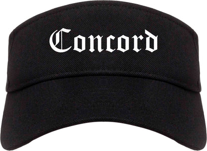 Concord North Carolina NC Old English Mens Visor Cap Hat Black