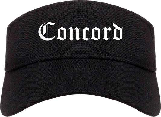 Concord North Carolina NC Old English Mens Visor Cap Hat Black