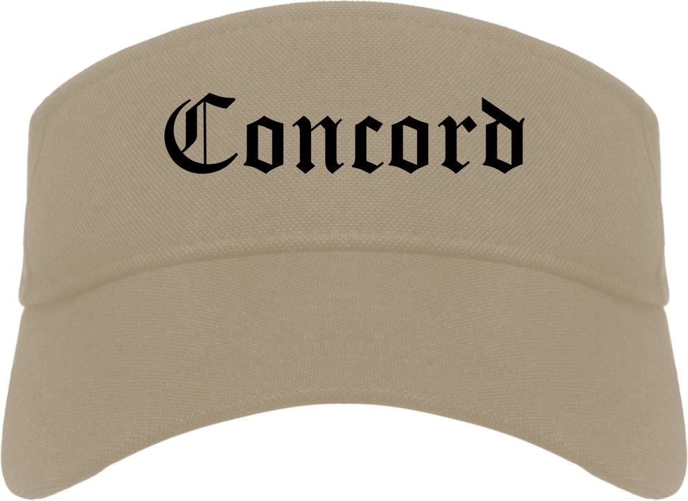 Concord North Carolina NC Old English Mens Visor Cap Hat Khaki