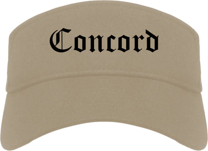 Concord North Carolina NC Old English Mens Visor Cap Hat Khaki