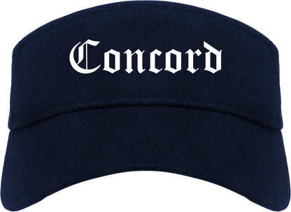 Concord North Carolina NC Old English Mens Visor Cap Hat Navy Blue