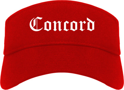Concord North Carolina NC Old English Mens Visor Cap Hat Red