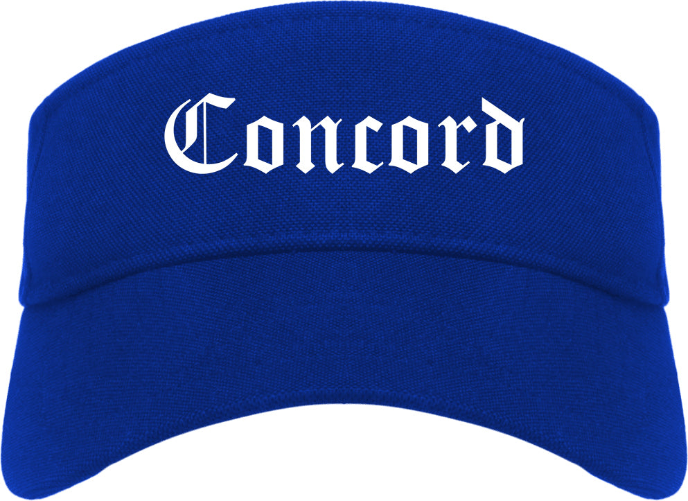 Concord North Carolina NC Old English Mens Visor Cap Hat Royal Blue
