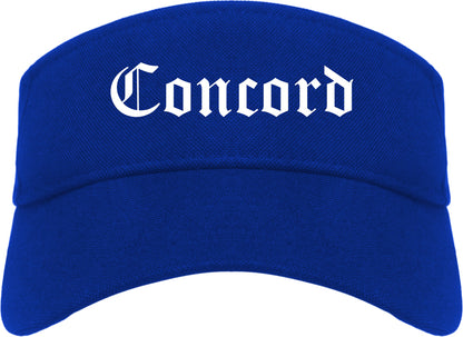 Concord North Carolina NC Old English Mens Visor Cap Hat Royal Blue