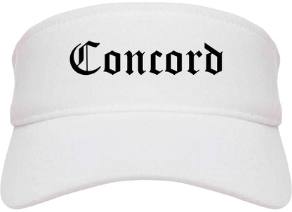 Concord North Carolina NC Old English Mens Visor Cap Hat White