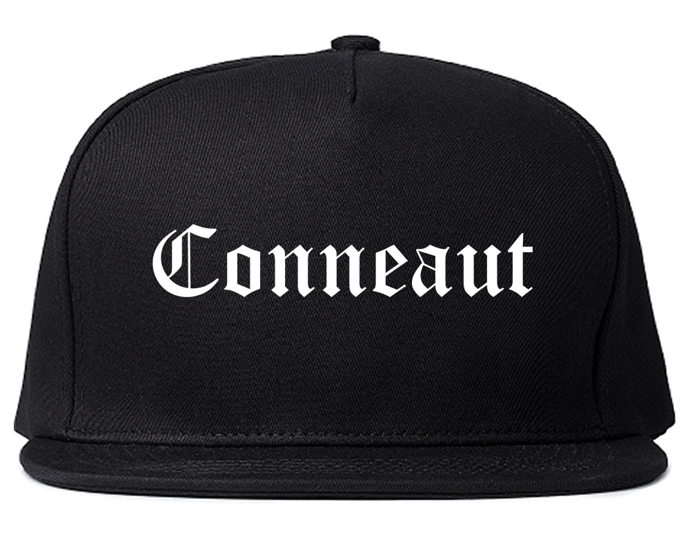 Conneaut Ohio OH Old English Mens Snapback Hat Black