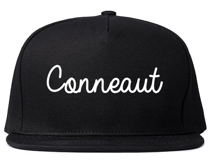 Conneaut Ohio OH Script Mens Snapback Hat Black
