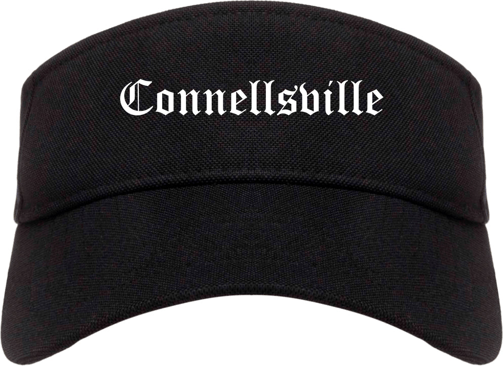 Connellsville Pennsylvania PA Old English Mens Visor Cap Hat Black