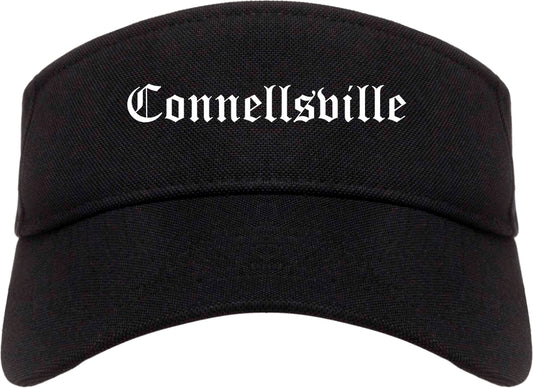 Connellsville Pennsylvania PA Old English Mens Visor Cap Hat Black