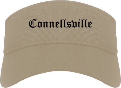 Connellsville Pennsylvania PA Old English Mens Visor Cap Hat Khaki