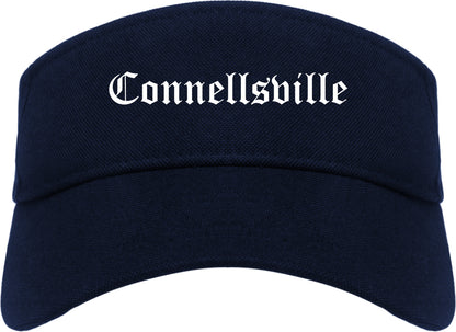 Connellsville Pennsylvania PA Old English Mens Visor Cap Hat Navy Blue