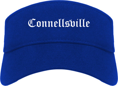 Connellsville Pennsylvania PA Old English Mens Visor Cap Hat Royal Blue