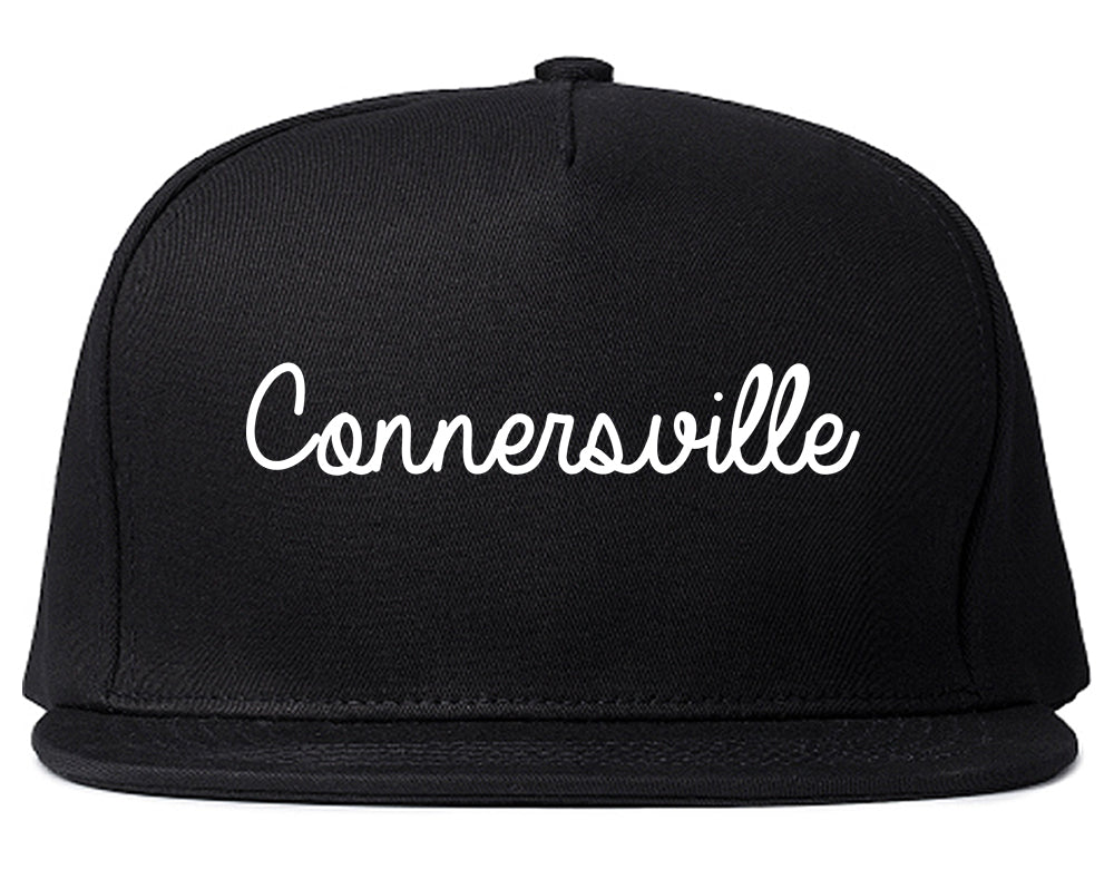 Connersville Indiana IN Script Mens Snapback Hat Black