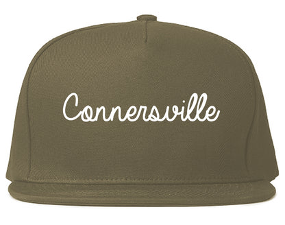 Connersville Indiana IN Script Mens Snapback Hat Grey